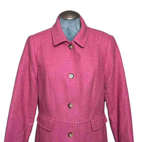 Talbots Petites Wool Blend Coat Italian Fabric Women’s Sz 6P Pink Preppy Career - Picture 2 of 8